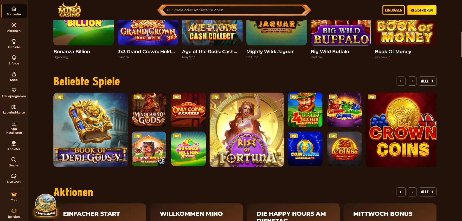 Provider software Mino Casino &mdash; oltre 95 sviluppatori di giochi top