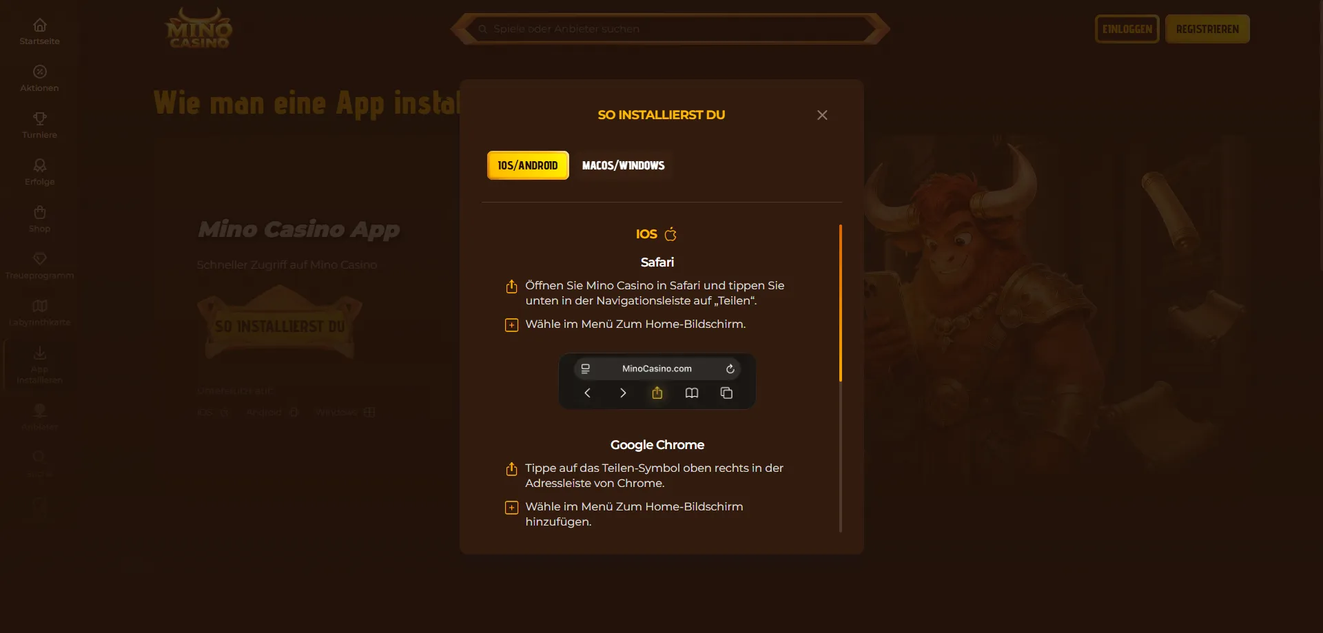 Mino Casino app mobile &mdash; gioca da smartphone iOS e Android