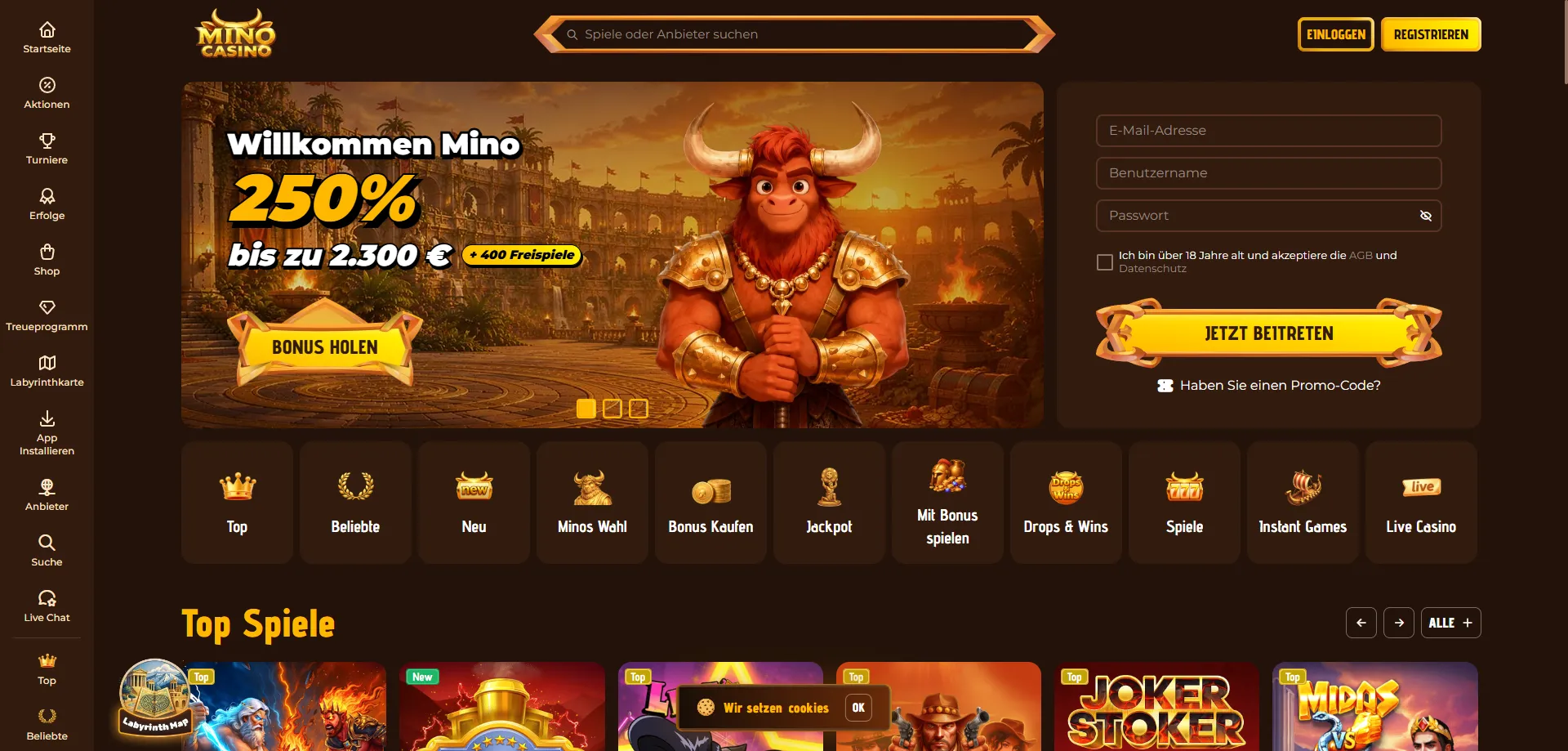 Panoramica delle slot più popolari disponibili su Mino Casino